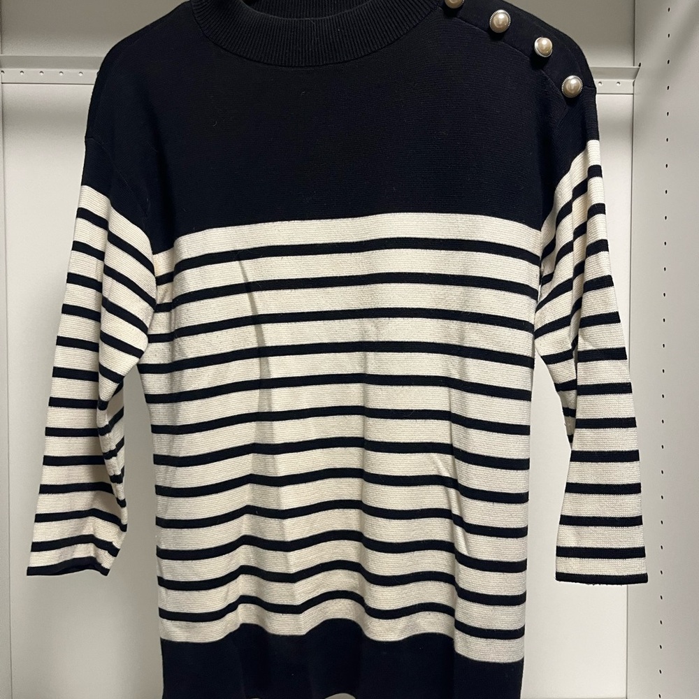 Talbots Striped Mockneck Sweater